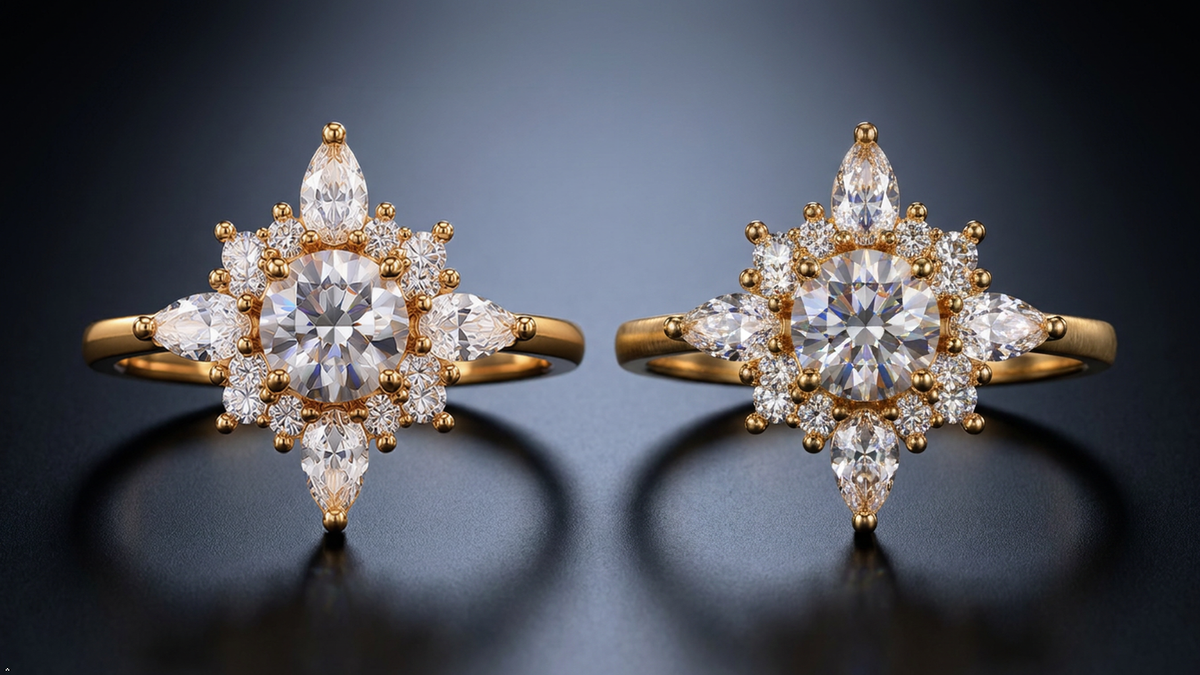 Elle Éternelle SUNBURST — Certified 2.67 CT Moissanite Engagement Ring