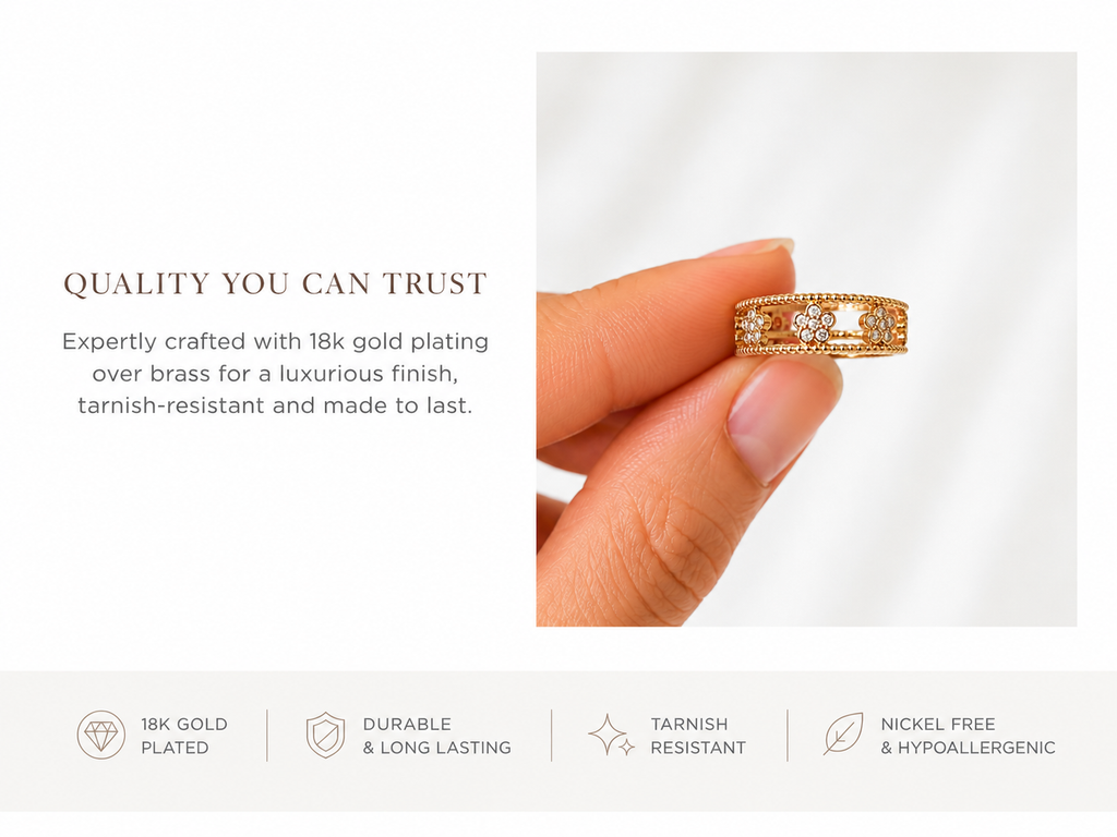 STELLA Elle Éternelle Floral Openwork Ring AAA CZ