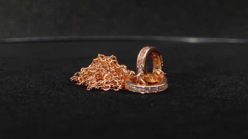 ANNA Interlocking Circle Necklace-Rose Gold Plated