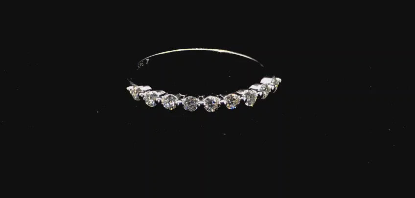 Eternity Band -Half Round Stone Band 925 Sterling Silver 0.27 CT