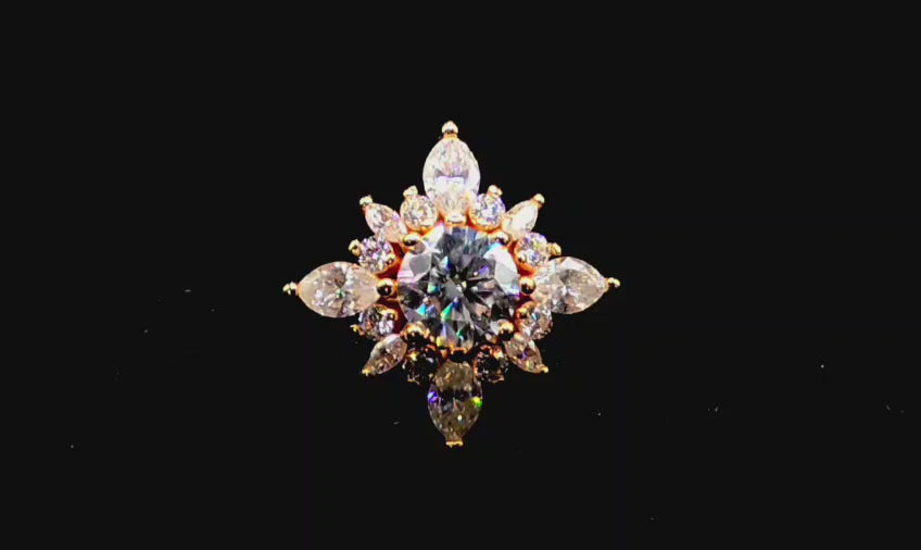 Elle Éternelle SUNBURST — Certified 2.67 CT Moissanite Engagement Ring