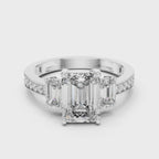 [SOLD OUT] FORGET-ME-NOT Three-Stone Moissanite Engagement Ring, 2.52 CT Emerald Cut