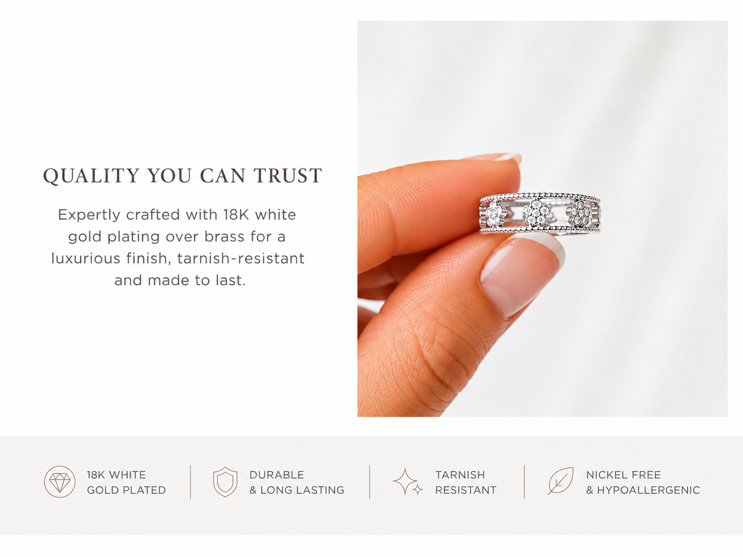 STELLA Elle Éternelle Floral Openwork Ring AAA CZ