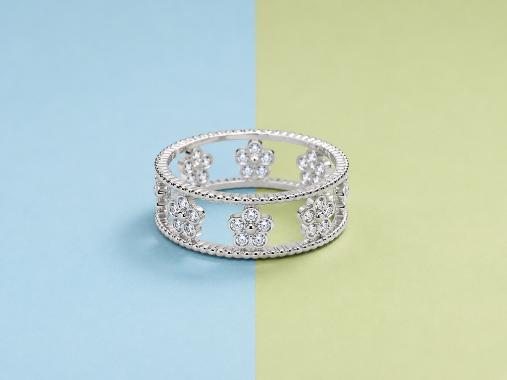 STELLA Elle Éternelle Floral Openwork Ring AAA CZ
