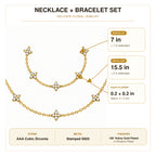 FELICIA S925 Floral Necklace & Bracelet Set